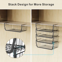 Veckle 4 Pack Stackable Under Cabinet Storage
